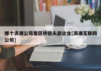 哪个浪潮公司是区块链头部企业[浪潮互联网公司]